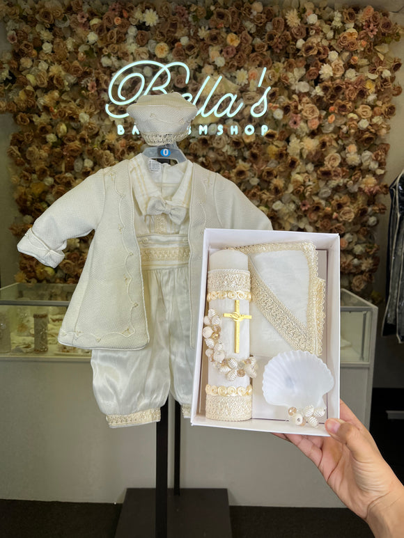 Prince Azul baptism outfit in Ivory