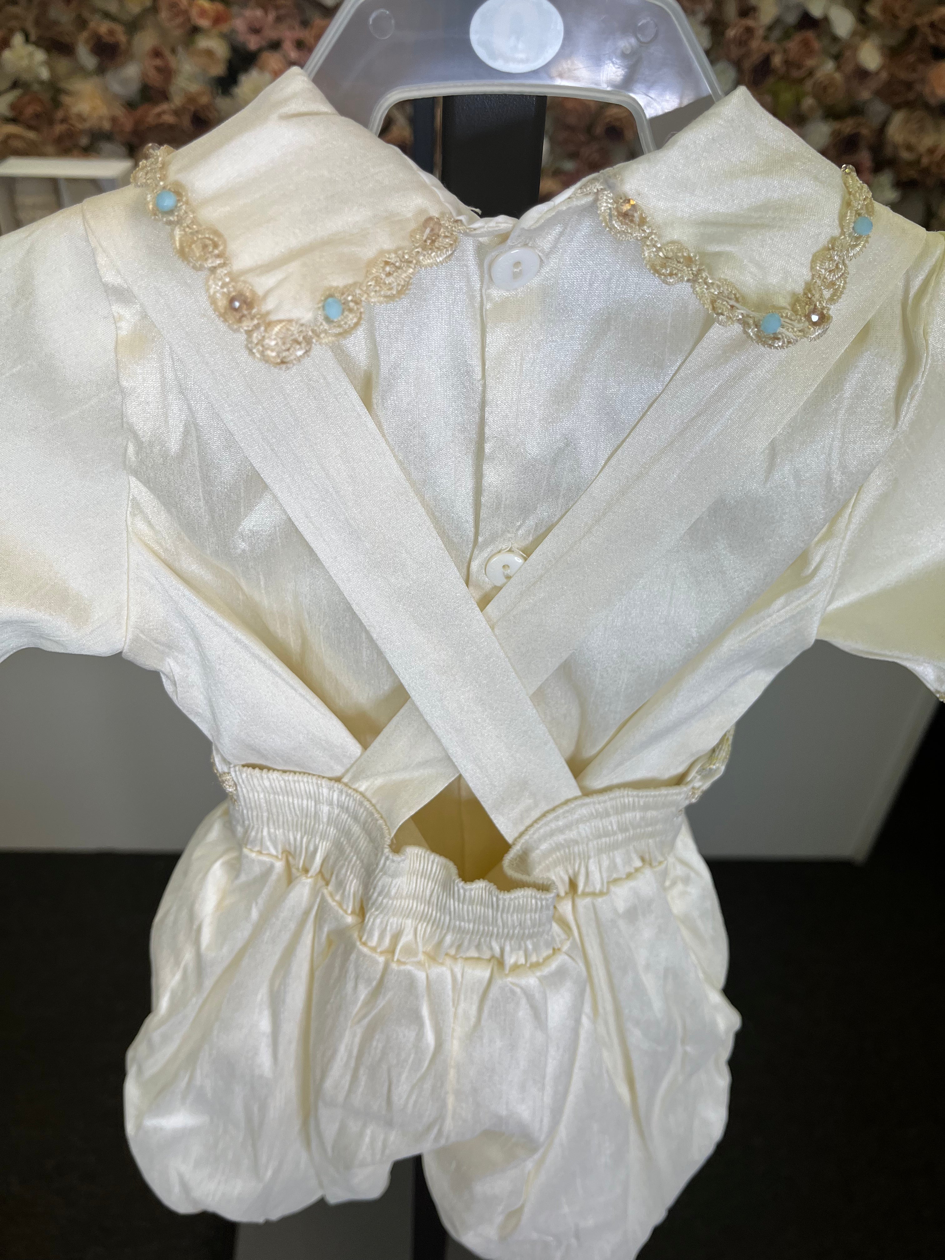 Prince Ricardo boy outfit in ivory with blue stones FINAL SALE/VENTA FINAL