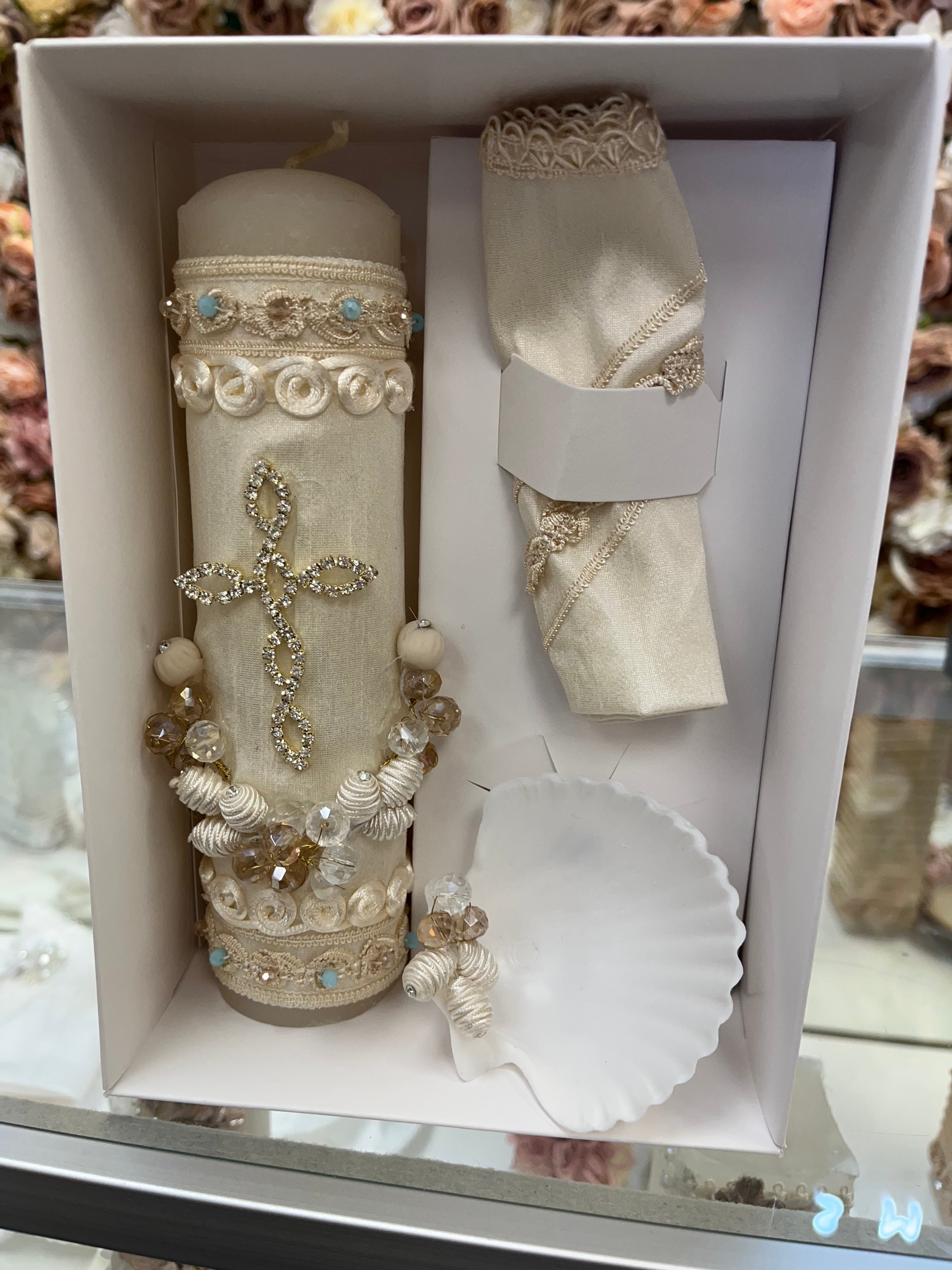 Prince Ricardo boy outfit in ivory with blue stones FINAL SALE/VENTA FINAL