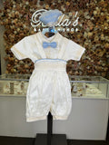 Prince Azul Ivory and Blue baptism outfit