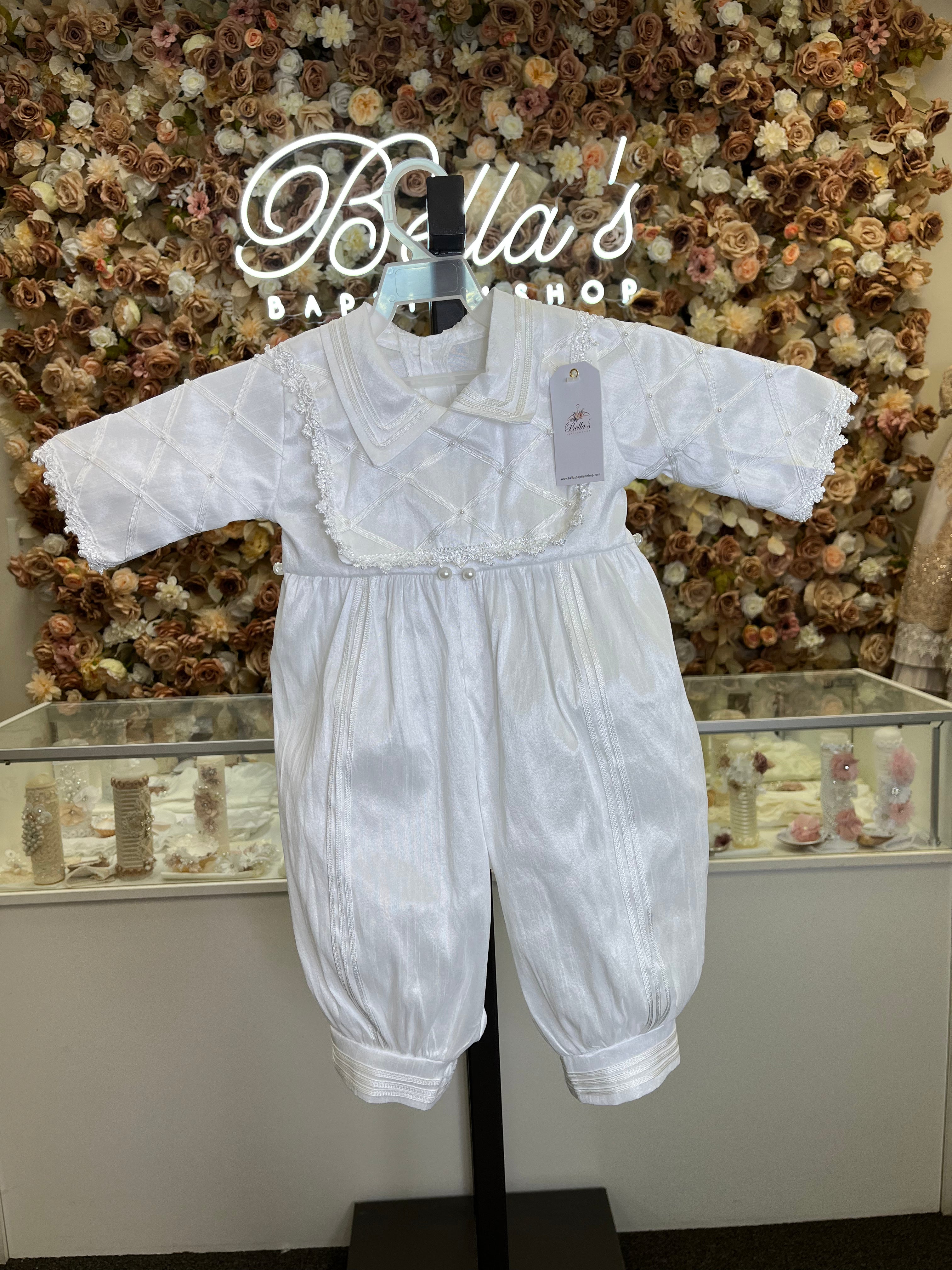 Eduardo Spanish Baptism outfit in White FINAL SALE/VENTA FINAL