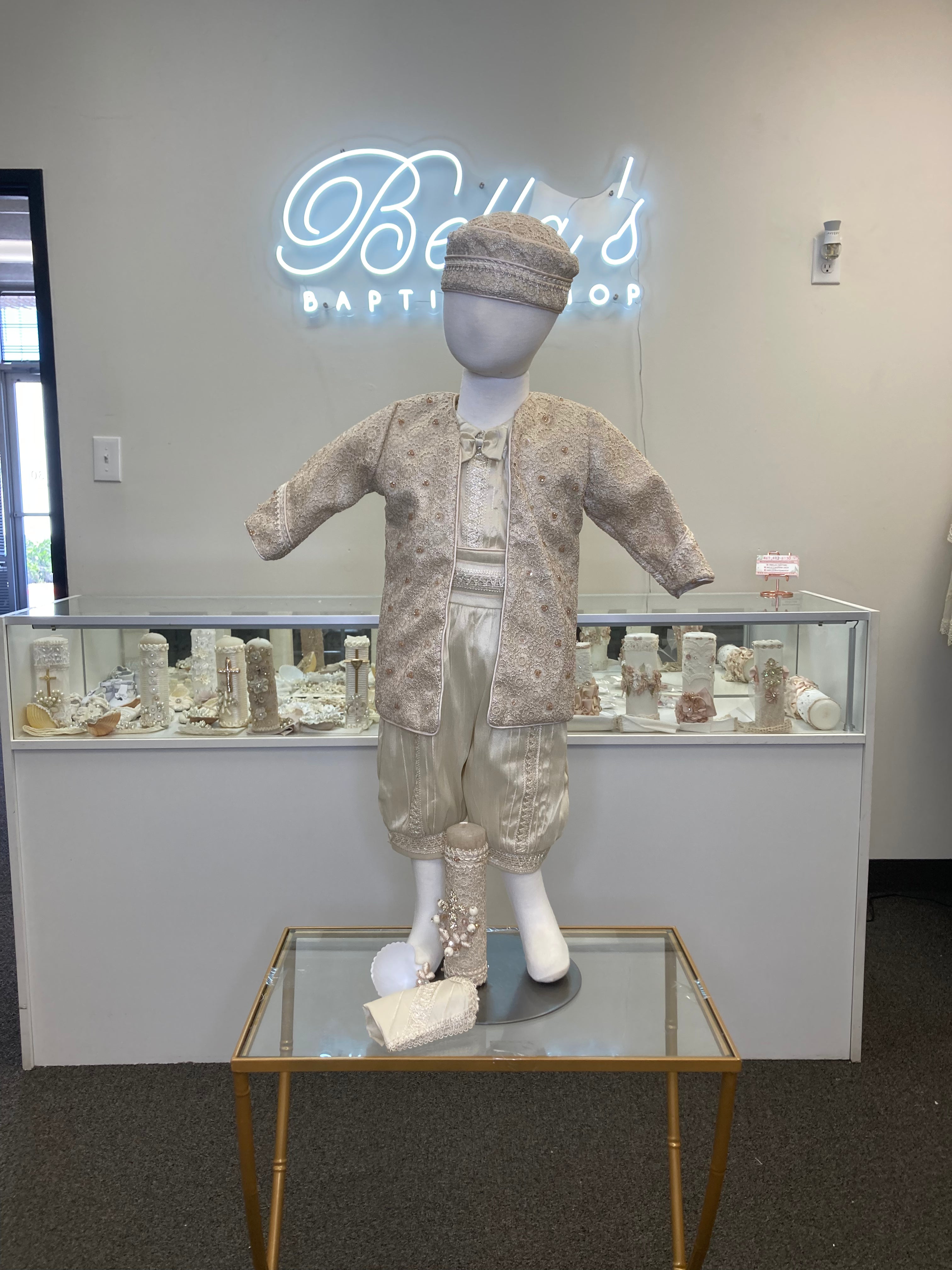 Prince Zadiel Champagne Baptism outfit FINAL SALE/VENTA FINAL