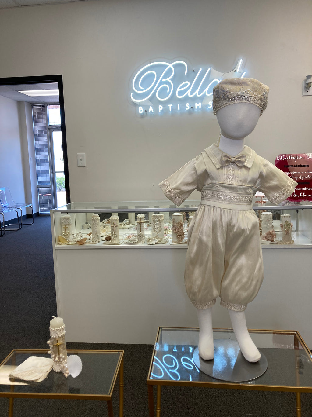 Prince Aladdin Champagne and Blue baptism outfit FINAL SALE/VENTA FINAL