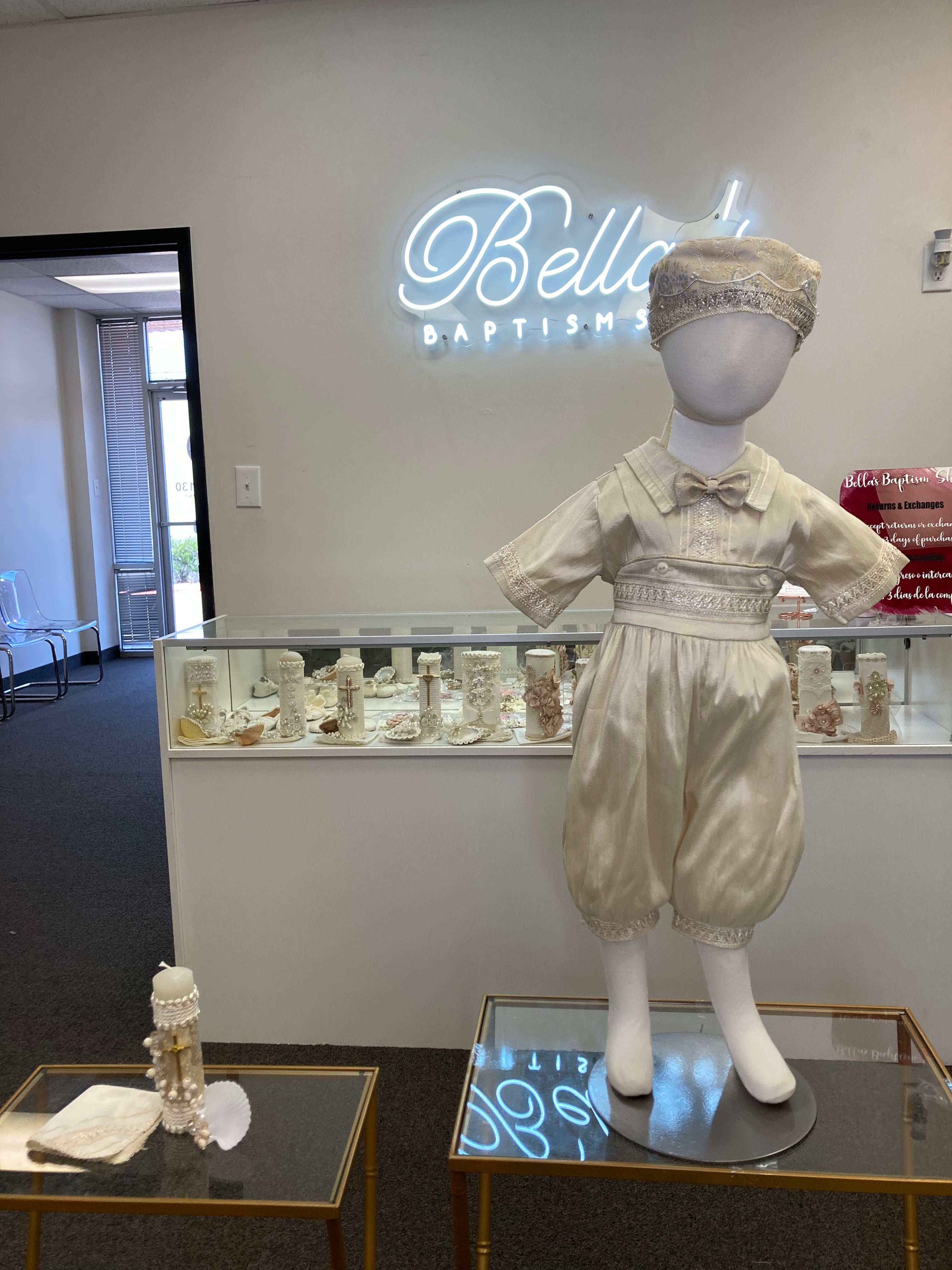 Prince Aladdin Champagne and Blue baptism outfit FINAL SALE/VENTA FINAL