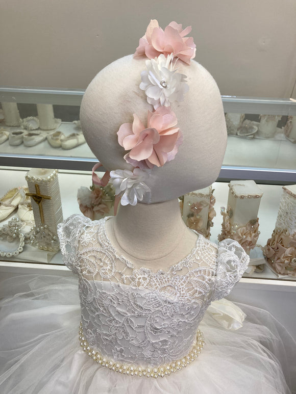 Girl headpiece in white Style 15