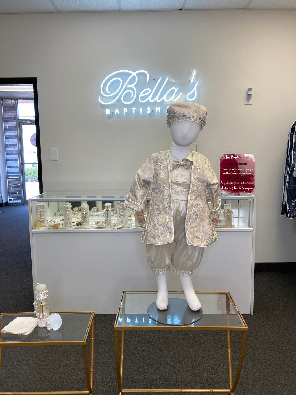Prince Aladdin Champagne and Blue baptism outfit FINAL SALE/VENTA FINAL