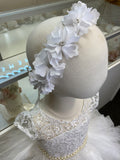 Girl headpiece in white Style 18