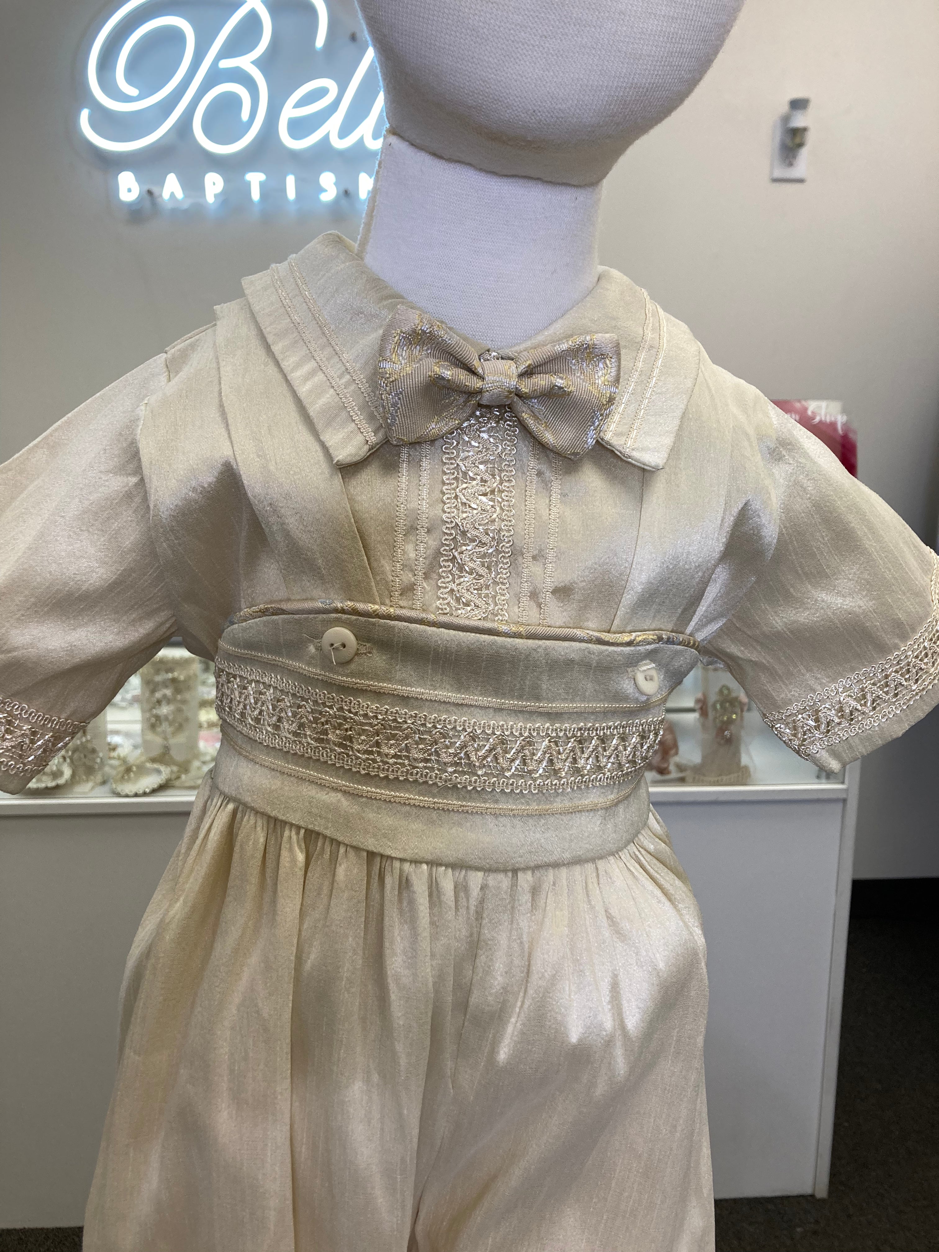Prince Aladdin Champagne and Blue baptism outfit FINAL SALE/VENTA FINAL