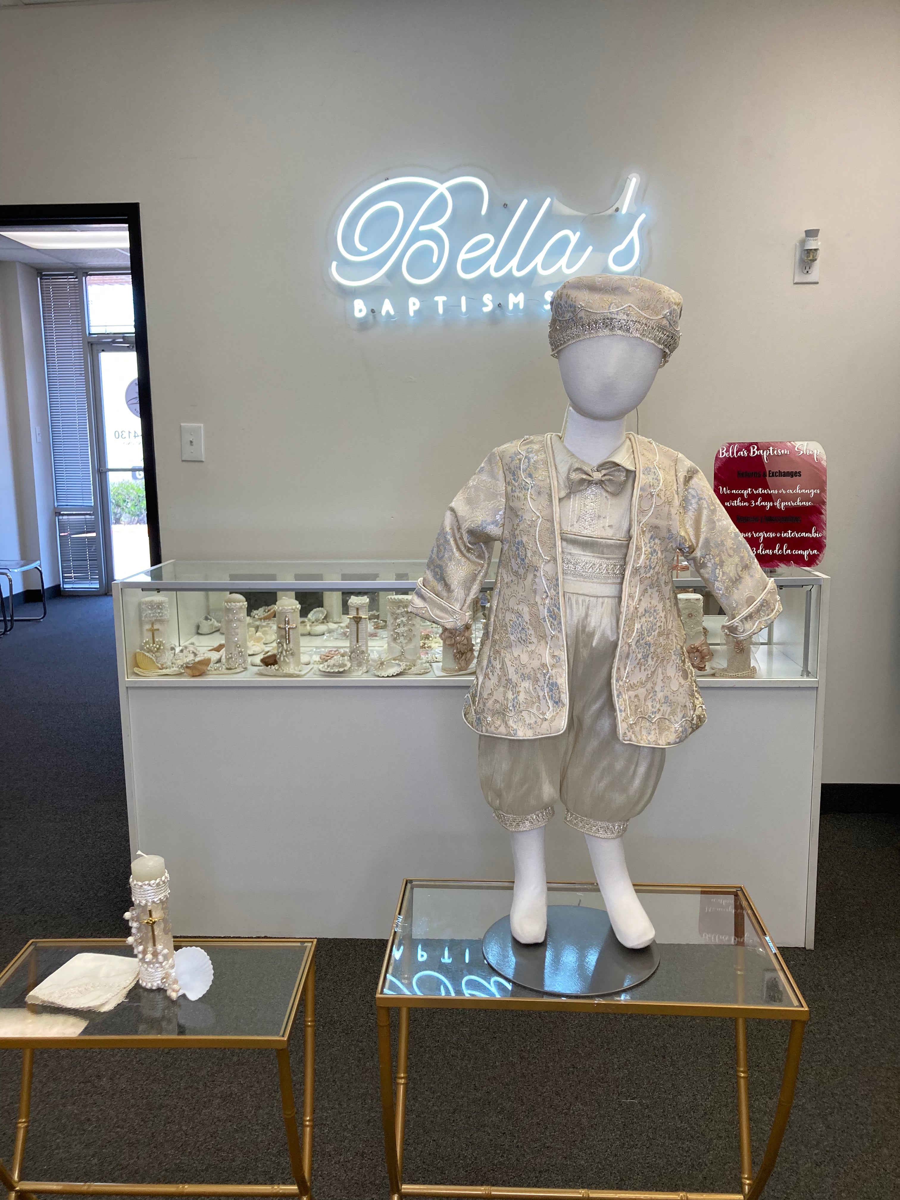 Prince Aladdin Champagne and Blue baptism outfit FINAL SALE/VENTA FINAL