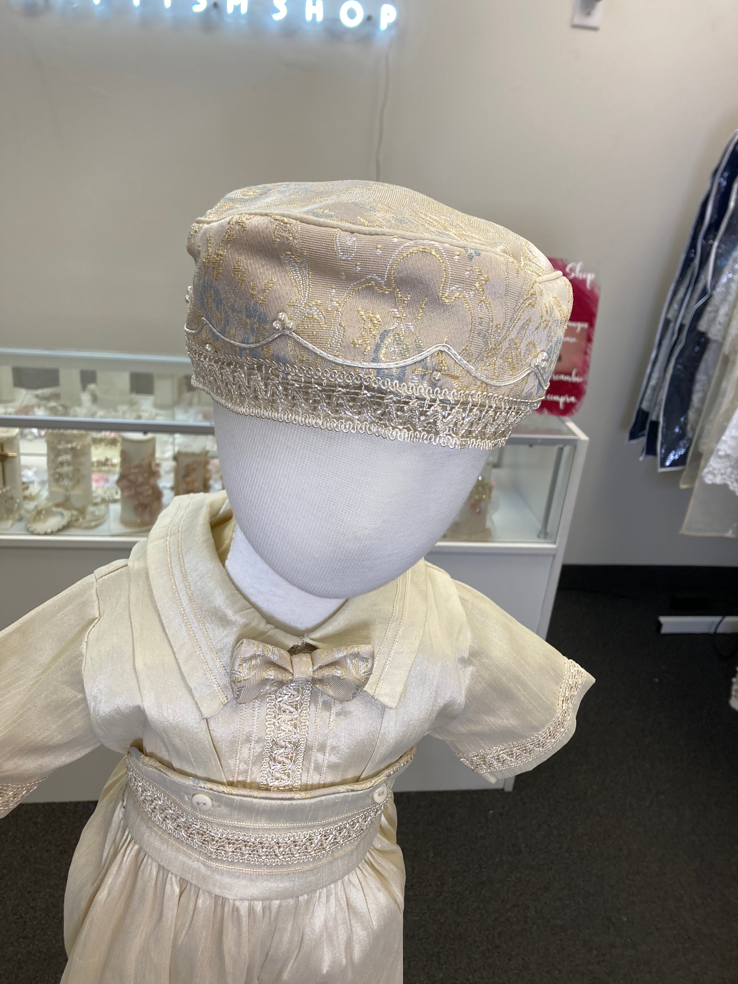 Prince Aladdin Champagne and Blue baptism outfit FINAL SALE/VENTA FINAL