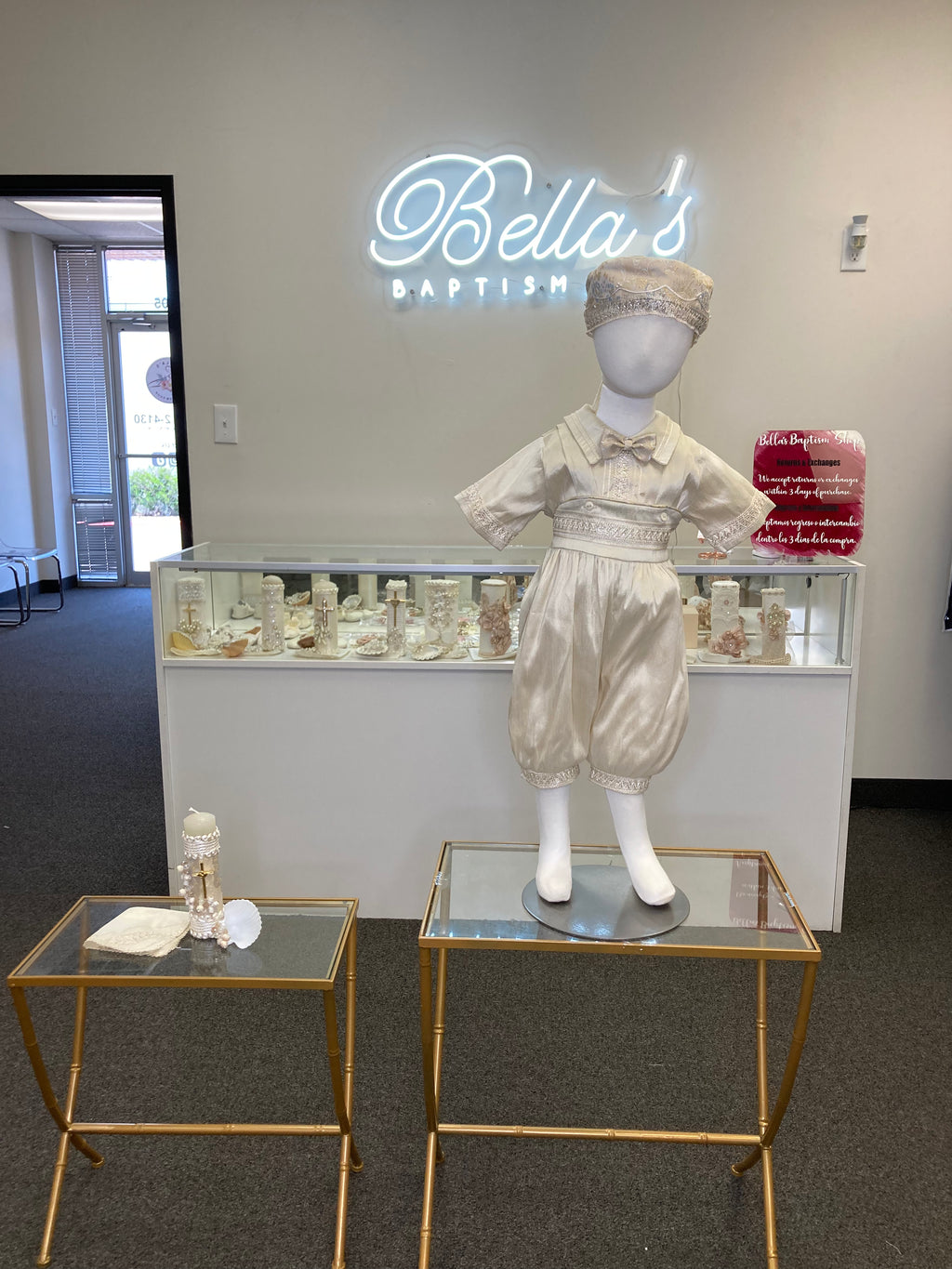 Prince Aladdin Champagne and Blue baptism outfit FINAL SALE/VENTA FINAL