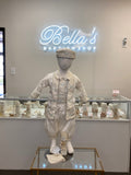 Prince Emmanuel boy outfit in ivory with blue stones FINAL SALE/VENTA FINAL