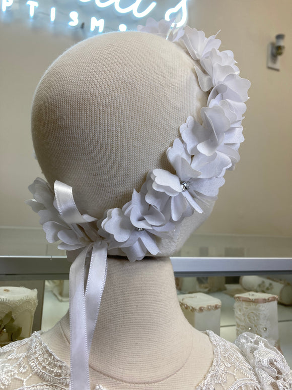 Girl headpiece in white Style 18