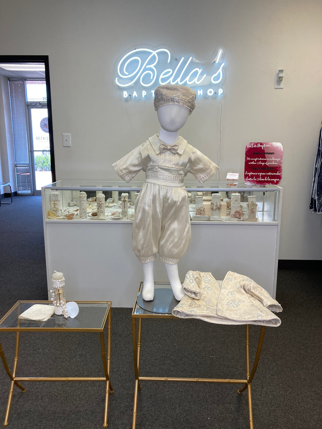 Prince Aladdin Champagne and Blue baptism outfit FINAL SALE/VENTA FINAL